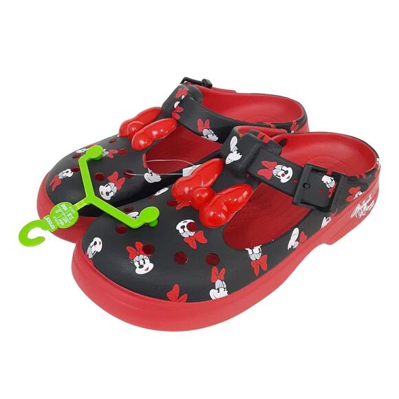 Crocs Disney Minnie Mouse Mary Janes Red Womens 7 Platform Slip On Chunky NWT - Picture 1 of 9